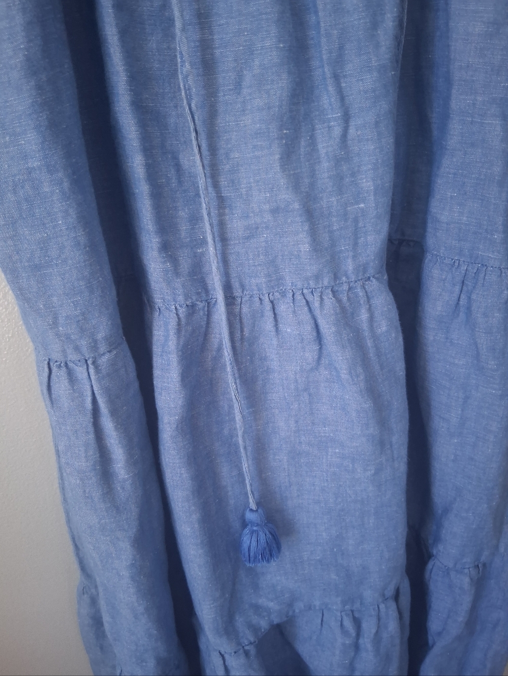 J. Crew Blue Dress Linen & Cotton Mix - Picture 3 of 7